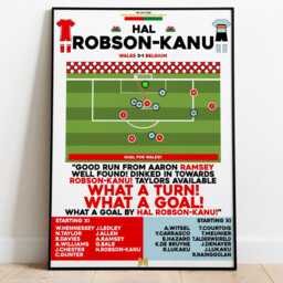 Hal Robson-Kanu V Belgium Print, Wales Poster, Football Wall Art, Posters, National Team, Prints - thumbnail 2