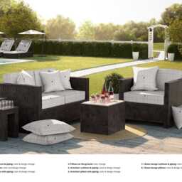 Outdoor Rattan Furniture Cushion & Pillow Mockup Set For Patio Wicker Sofa Chair Chaise - thumbnail 3