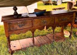 Dresser Base Made in Very Old Reclaimed Oak Boards, Lovely Patina