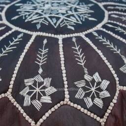 Handmade Moroccan Leather Pouf Ottoman Versatile Floor Cushion - thumbnail 3