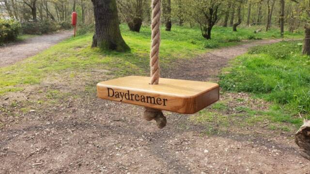 Personalised Oak Swing Seat With Rope, Garden Decoration, Monkey - image 1