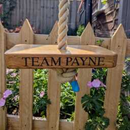 Personalised Oak Swing Seat With Rope, Garden Decoration, Monkey - thumbnail 4