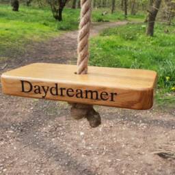 Personalised Oak Swing Seat With Rope, Garden Decoration, Monkey - thumbnail 2