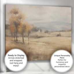 Autumn Trees Rolling Hills Misty Rural Landscape Canvas Wall Art Print Decor Picture Ready To Hang - thumbnail 3