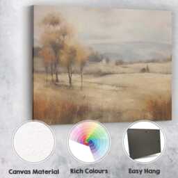 Autumn Trees Rolling Hills Misty Rural Landscape Canvas Wall Art Print Decor Picture Ready To Hang - thumbnail 2