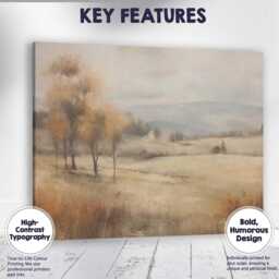 Autumn Trees Rolling Hills Misty Rural Landscape Canvas Wall Art Print Decor Picture Ready To Hang - thumbnail 1