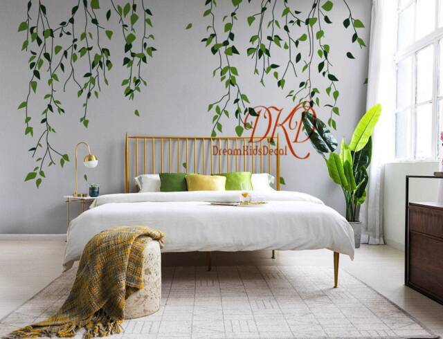 Wall Decal Sticker Tree Decal Vinyl Decal - Flying Vines Home Decor For Living Room-Green Garden-Dk468 - image 1