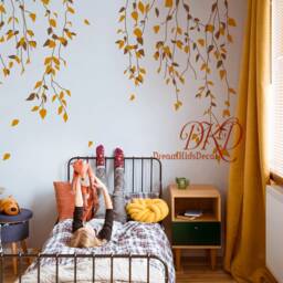 Wall Decal Sticker Tree Decal Vinyl Decal - Flying Vines Home Decor For Living Room-Green Garden-Dk468 - thumbnail 3