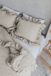 Linen Ruffle Pillowcases Set Of 2 Pillow Covers - thumbnail 1