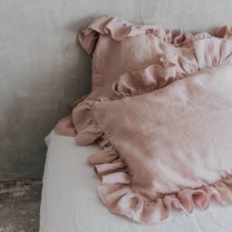 Linen Ruffle Pillowcases Set Of 2 Pillow Covers - thumbnail 3