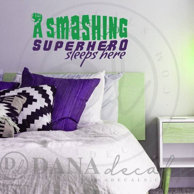Superhero Room Vinyl Wall Decal - A Smashing Sleeps Here - image 1
