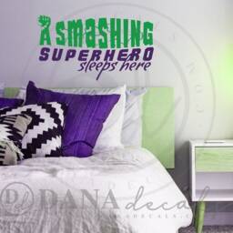 Superhero Room Vinyl Wall Decal - A Smashing Sleeps Here