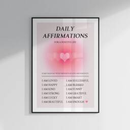 Angel Number Poster, Positive Affirmations Print, Aura Posters Bedroom Wall Art Prints Pictures, Law Of Attraction, Manifestation - thumbnail 3