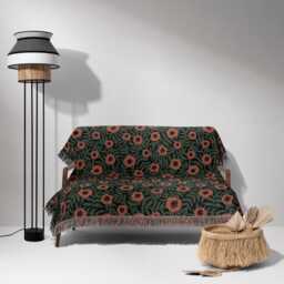 Dark Wildflower Meadow Woven Throw Blanket - thumbnail 2