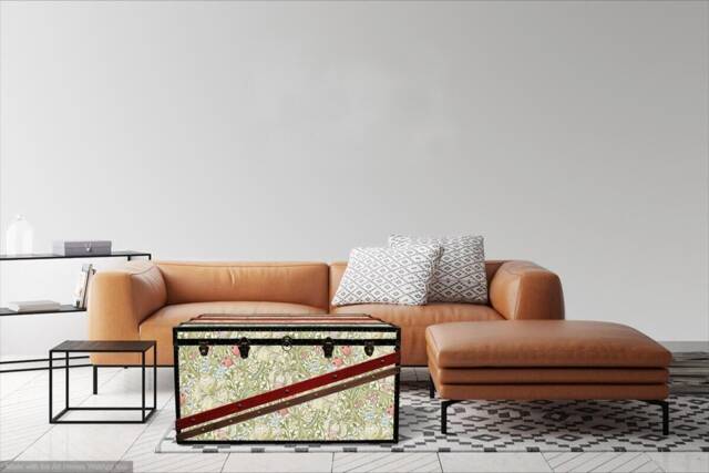 William Morris Steamer Trunk - Handmade Toy Chest Coffee Table Retro Storage Furniture _ Sinatra Glgr - image 1