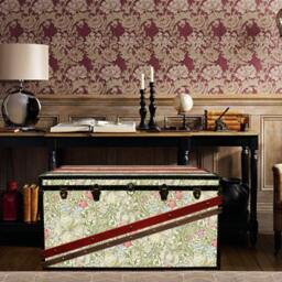 William Morris Steamer Trunk - Handmade Toy Chest Coffee Table Retro Storage Furniture _ Sinatra Glgr - thumbnail 3