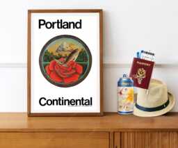 Reprint Of A Vintage Airline Travel Poster - Portland By Continental - thumbnail 1