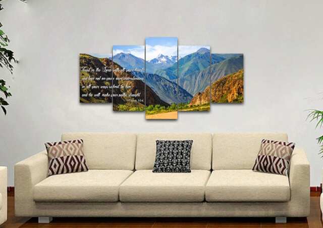 Proverbs 35-6 #21 Niv Trust in The Lord Bible Verse Canvas - Christian Scripture Religious Wall Art Home Decor Paintings - image 1