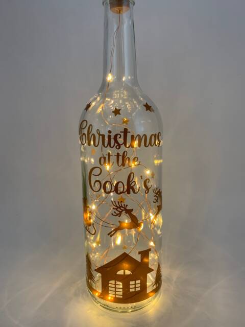 Personalised Christmas At The Ornament, Decorations, Lights, Lantern, Xmas Gifts, Light Up Bottle, Home, Table Centrepiece, Family Keepsake - image 1
