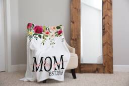 Floral Established Christmas Blanket, Gift, Style Personalized Mom Gift For Grandparent