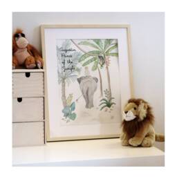 Elephant Child Poster - Baby Customizable Birth Children's Frame Decoration Room Animals Jungle - thumbnail 3