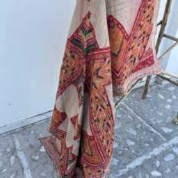 Vintage Handmade Reversible Cotton Kantha Quilt Throw Blanket - thumbnail 3