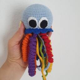 Crochet Octopus Toy Organic Cotton Amigurumi Animal - thumbnail 3