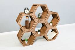 Bookcase, Cabinet Handmade Bookcase, Custom Modular Cases, Honeycomb Storage Unit, Wood Case