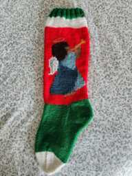 Personalized African American Angel Hand Knit Christmas Stocking