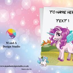Personalised Unicorn Cushion Daughter/Granddaughter Pillow Personalise Cuddle Gift Card - thumbnail 2