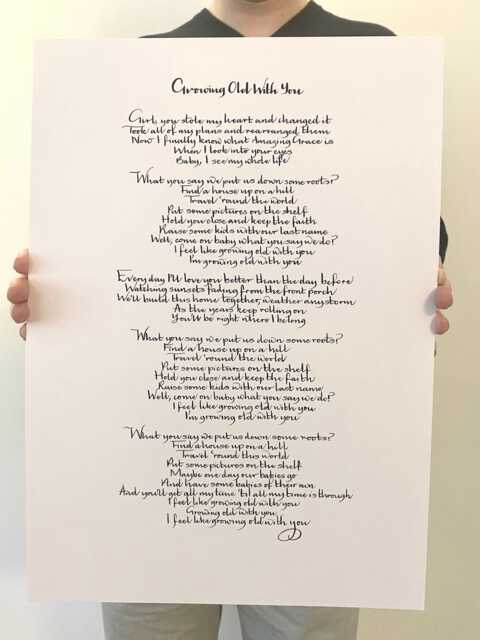 Handwritten Calligraphy Poem Custom A3 Poster, 11x14 Print - image 1