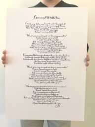 Handwritten Calligraphy Poem Custom A3 Poster, 11x14 Print - thumbnail 1