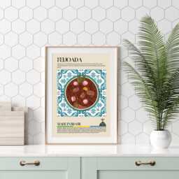 Feijoada Brazil Print, Brazilian Food, Brasil, Kitchen Print, Retro Poster, Wall Art, Restaurant South America, Cafe Decor - thumbnail 3