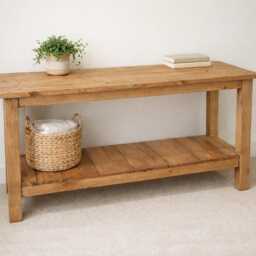 Solid Wood Shoe Rack, Hallway Bench Storage - thumbnail 2