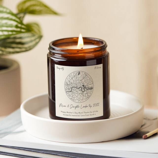 Mother's Day Gift Personalised Candle Bespoke Map - Gifts - image 1