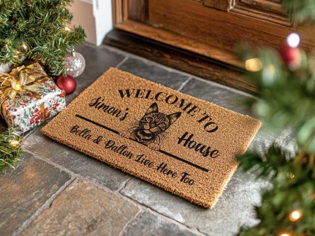 Welcome To Our Home Doormat - Featuring Your Pet's Name & Silhouette - image 1