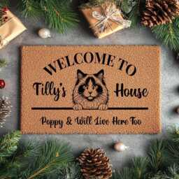 Welcome To Our Home Doormat - Featuring Your Pet's Name & Silhouette - thumbnail 2