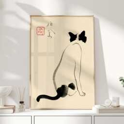 Matsumoto Hoji, Cat, Japanese Cat Print, Wall Art, Poster, Japandi, Art - thumbnail 1