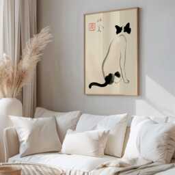 Matsumoto Hoji, Cat, Japanese Cat Print, Wall Art, Poster, Japandi, Art - thumbnail 2