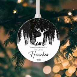 Personalised Mr & Mrs First Christmas Ornament Mirror Acrylic Bauble