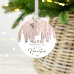 Personalised Mr & Mrs First Christmas Ornament Mirror Acrylic Bauble - thumbnail 2