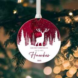 Personalised Mr & Mrs First Christmas Ornament Mirror Acrylic Bauble - thumbnail 4