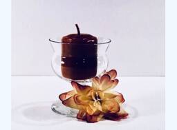 Dainty Glass Candle Holder With Votive - Smells Wonderful - Giftable - thumbnail 1