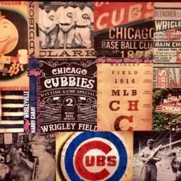 Chicago Cubs Wood Sign Baseball Collage Art - 16x20 - thumbnail 2