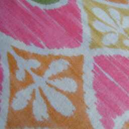 Floral Cotton Pillow Cover Pink, Green, Orange Spring Decor - thumbnail 4