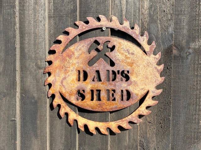 Exterior Rustic Dads Shed Sign Dad Father Present Garden Wall Art Hanging Metal Gift - image 1