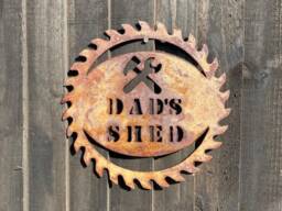 Exterior Rustic Dads Shed Sign Dad Father Present Garden Wall Art Hanging Metal Gift