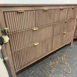 Large Painted Chest Of Drawers Merchant Pottery Barn Effect Dowel Drop Invisible Gold Handles - thumbnail 2