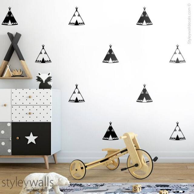 Teepee Wall Decal, Decor, Stickers, Indian Room Tribal Modern Nursery Kids Decals - image 1