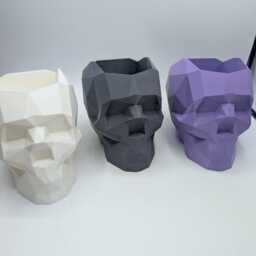 Skull Pen Holder, Shaped Pot, Perfect Gothic Office Decor, Gift For Lovers, Home Organisation - thumbnail 2